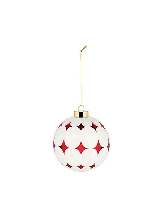 ALESSI | Weihnachtsbaumkugel 9cm DELIGHT Weiss/Rot | 